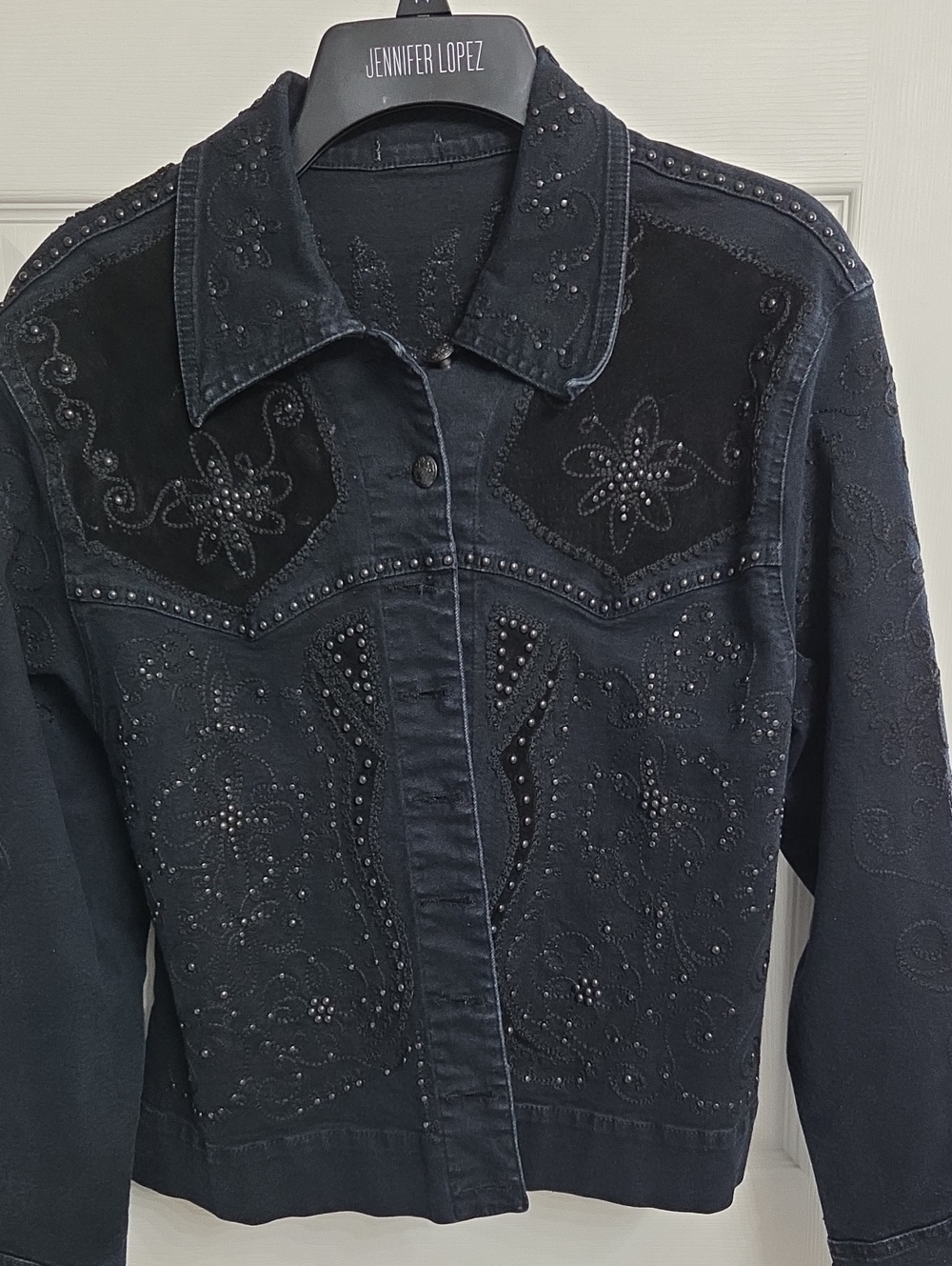 Black Embellished Jean Jacket